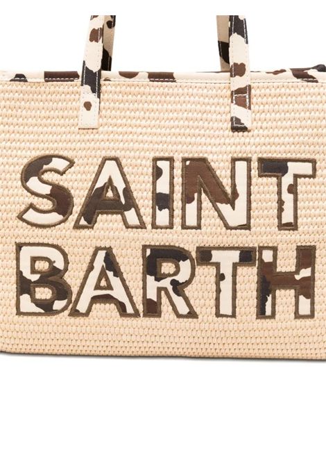 Borsa Media in paglia SAINT BARTH | VVID001 VIVIAN MID STRAW11 PATCH COW 1021